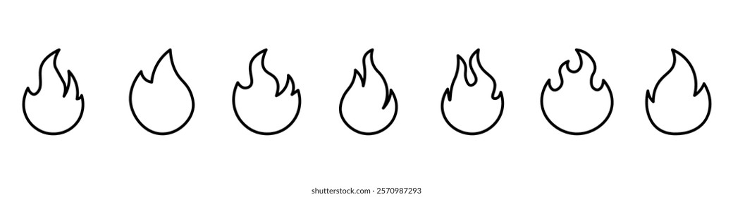 Fire  icons .Fire icon collection.Flat  style.Vector illustration.
