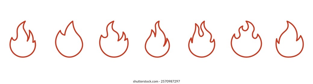 Fire  icons .Fire icon collection.Flat  style.Vector illustration.
