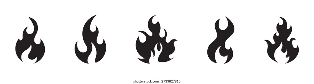 Fire  icons .Fire icon collection.Flat  style.Vector illustration.
