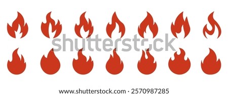 Fire  icons .Fire icon collection.Flat  style.Vector illustration.

