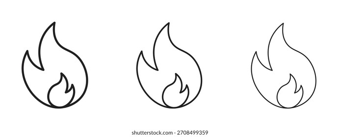 Fire icons. Pixel perfect vector icon collection