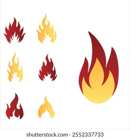 fire icons set in 2 color
