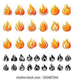 Fire icons set