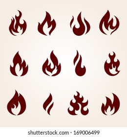 Fire icons set