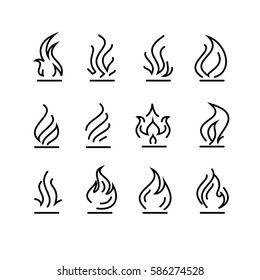 Fire icons set
