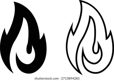 Brandsymbole setzen Sammlung mit Flammensymbolen in Farbverlauf, schwarz flach und Linie Stil, brennende Hitze blaze Energie Illustrationsgruppe für Sicherheitswarnung Gefahr UI Design und Notfall-Grafiken