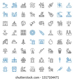 fire icons set. Collection of fire with flood, fireworks, grill, tsunami, meteorite, stove, cabin, landslide, torch, drought, hydrant, roast. Editable and scalable fire icons.