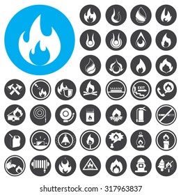 Fire icons set. Illustration EPS10