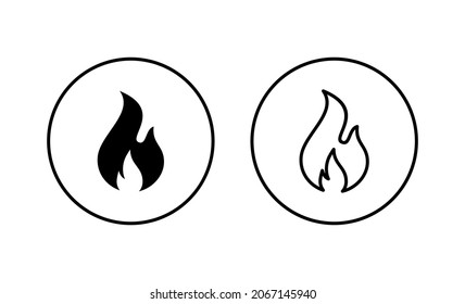 Fire icons set. fire sign and symbol