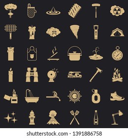Fire icons set. Simple style of 36 fire vector icons for web for any design