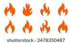Fire icons set. Fire symbol set. Vector illustration.