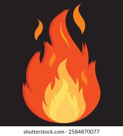 Fire icons set. Fire symbol set. Vector illustration.