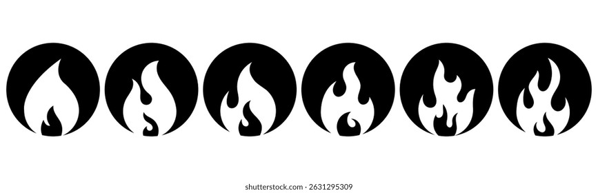 Fire icons set. Fire symbol set. Vector illustration