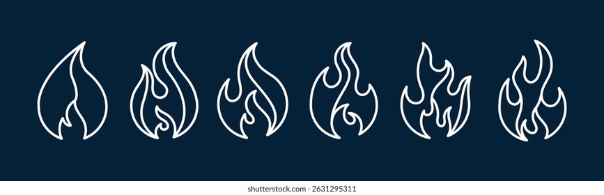 Fire icons set. Fire symbol set. Vector illustration