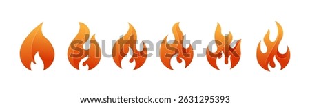 Fire icons set. Fire symbol set. Vector illustration