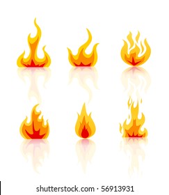 Fire Icons set vector