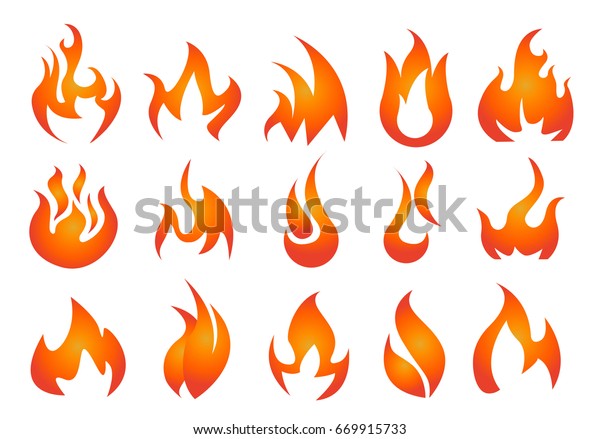 Fire Icons Set Vector Stock Vector (Royalty Free) 669915733 | Shutterstock