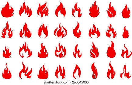 Fire icons set for you design