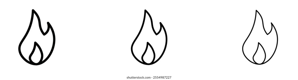 Fire icons in tree different stroke sizes