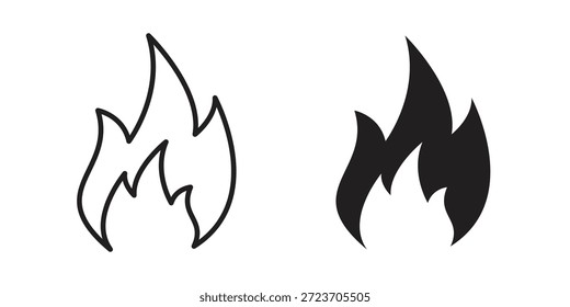 Feuersymbole, Vektorgrafik-Kollektion für Webdesigns. Flache Symbole