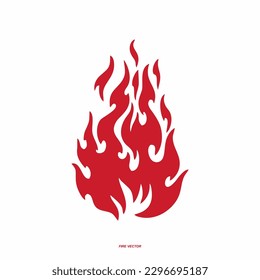 Fire icons Vector, Flat fire icons and pictograms set isolated on white and black background for danger concept or logo design
