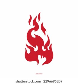 Fire icons Vector, Flat fire icons and pictograms set isolated on white and black background for danger concept or logo design