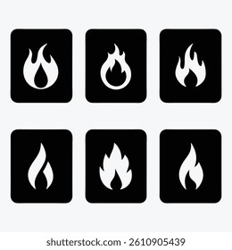Fire Icons Vector Illustration Design in Flat Modern Style