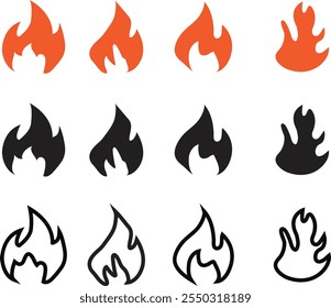 Fire icons vector and illustration on white background