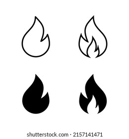 Vector de iconos de fuego. signo de fuego y símbolo