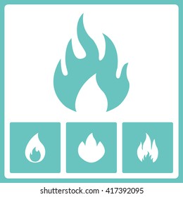 Fire icons. Web vector graphic. Design collection.