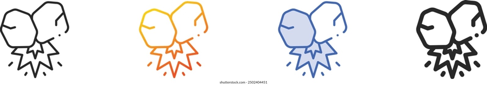 fire icon.Thin Linear, Gradient, Blue Stroke and bold Style Design Isolated On White Background