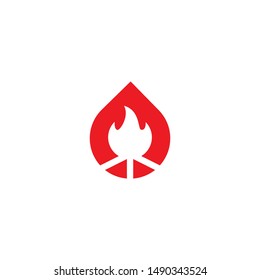 Fire Ignite Camp Camping Outdoor Vector Illustration Logo