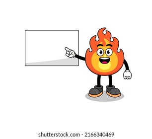 ilustración de incendio que realiza una presentación, diseño de caracteres