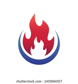 Fire Illustration Emblem Logo Design