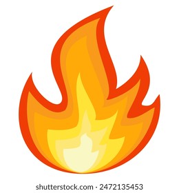 
Fire Illustration in flat style. flame icon.
Fire Isolated Vector Illustration.