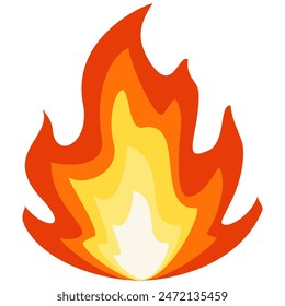 
Fire Illustration in flat style. flame icon.
Fire Isolated Vector Illustration.