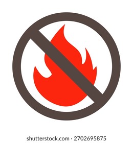 Ilustración de fuego en estilo plano, conjunto de iconos de vectores de fuego. señal de advertencia de fuego