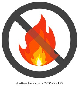 Ilustración de fuego en estilo plano, conjunto de iconos de vectores de fuego. señal de advertencia de fuego