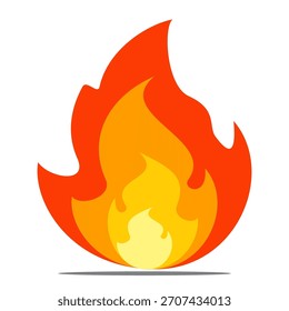 Fire illustration in flat style, set of fire vector icons. fire warning sign