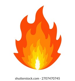 Fire illustration in flat style, set of fire vector icons. fire warning sign