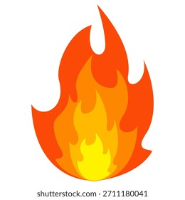 Ilustración de fuego en estilo plano, conjunto de iconos de vectores de fuego. señal de advertencia de fuego