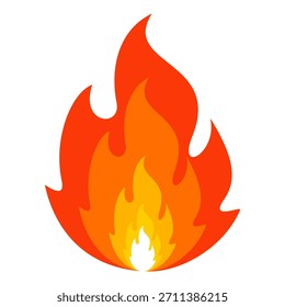 Feuergrafik im flachen Stil, Satz von Feuervektorsymbolen. Brandmeldezeichen