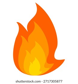 Ilustración de fuego en estilo plano, conjunto de iconos de vectores de fuego. señal de advertencia de fuego