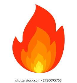 Fire illustration in flat style, set of fire vector icons. fire warning sign