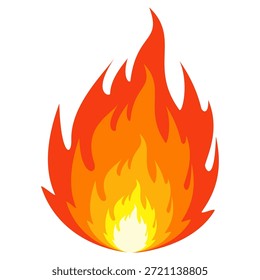 Fire illustration in flat style, set of fire vector icons. fire warning sign