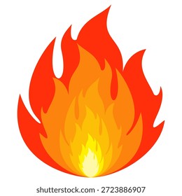 Feuergrafik im flachen Stil, Satz von Feuervektorsymbolen. Brandmeldezeichen