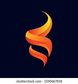 Fire Illustration Logo Design Vector
