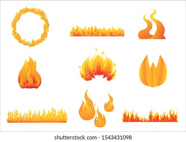 Fire illustration, ring of fire, flame