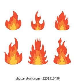 fire illustration set vector design