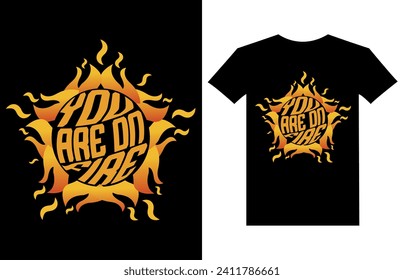 Fire illustration t shirt design